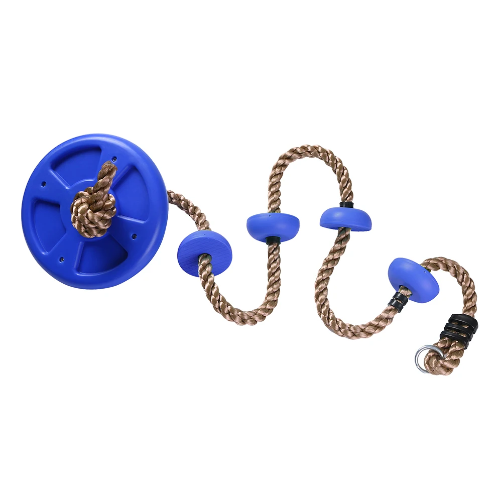 
Outdoor Kids Climbing Rope Children Patio Plastic Disc Swing Seat With Platforms 