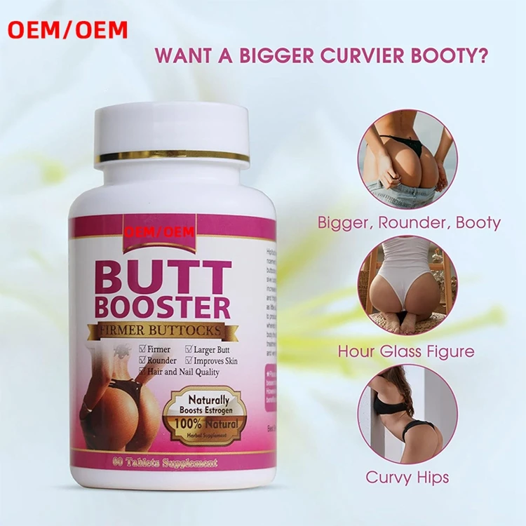 60 Tablets Butt Booster Pills Mention Buttocks Herbal Supplements for Plump Hips Enhancement Firming and Seductive