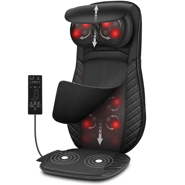 Nowcozy electric massage back cushions 18 and soothing heat movement throughout the back massage to relieve fatigue