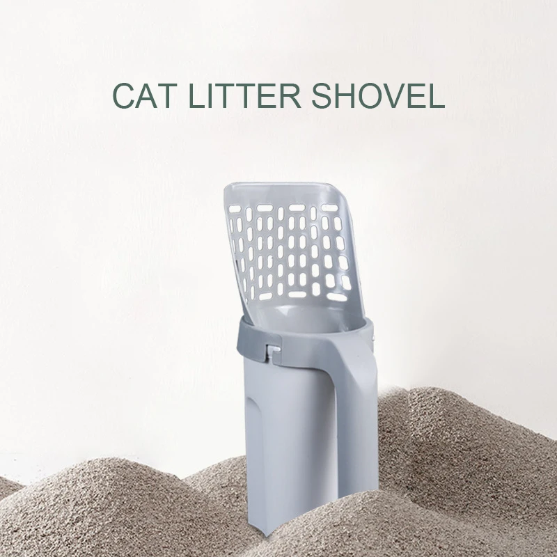 Cat litter excrement shovel large capacity portable all-in-one cat litter scoop shovel with bag