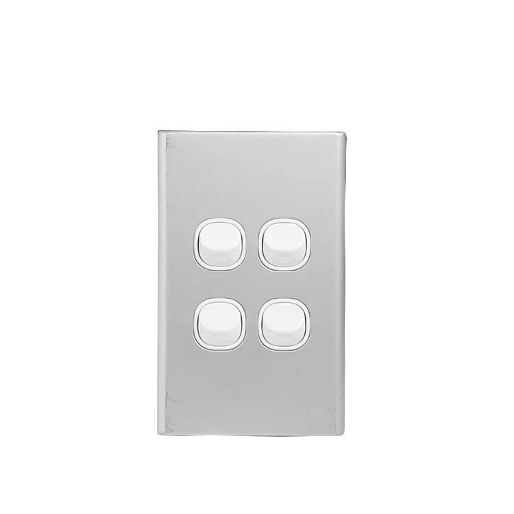 Australia SAA 4 Gang Silver approved light switch