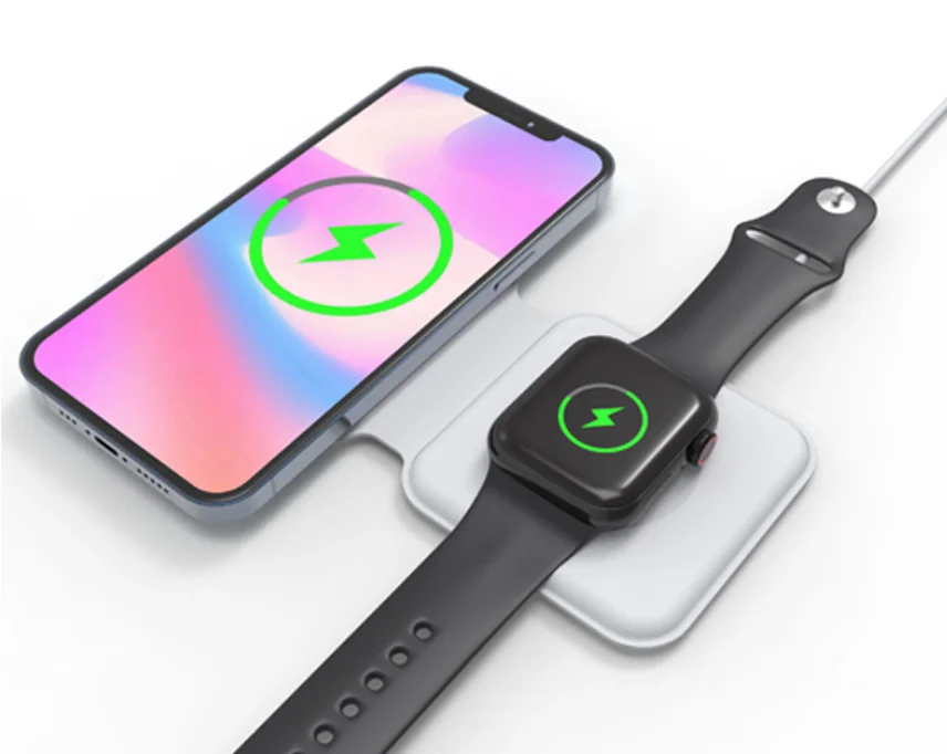 Универсальное магнитное Беспроводное зарядное устройство 2 в 1 для iwatch iphone 15 Вт быстрое беспроводное портативное