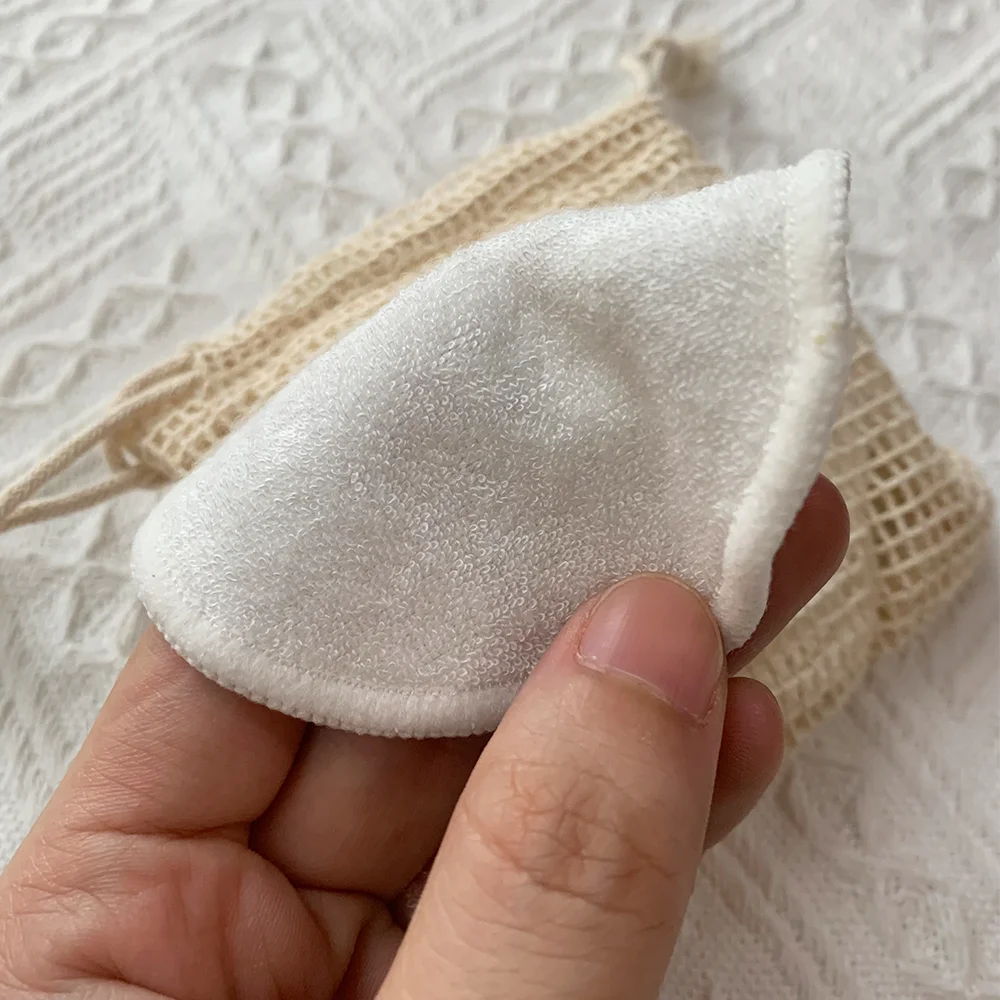 Wholesale eco friendly bamboo terry reusable cotton pads facial cotton pad for face and eye