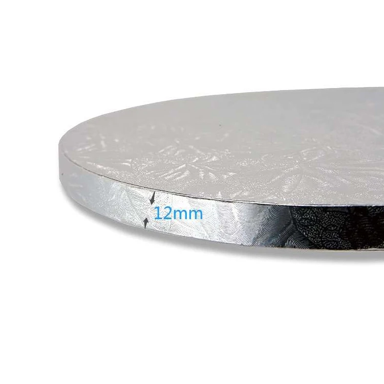 Wholesale Round Square 12mm Thick Cake Pad White Gold Pink Silver Black Cake Board Plain Cake Drum