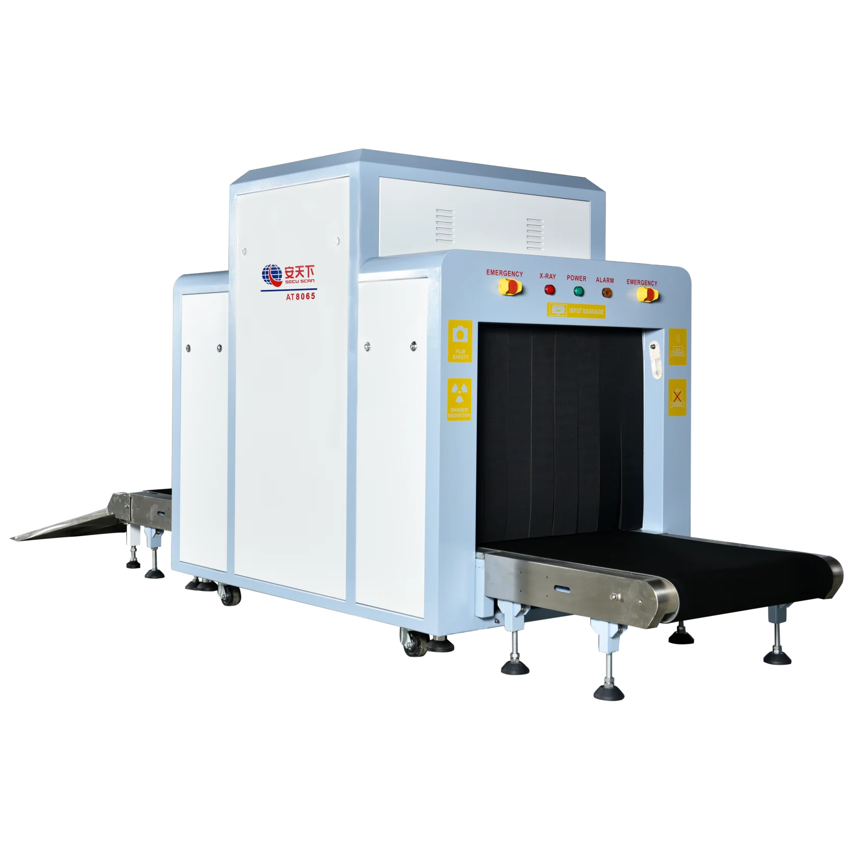 portable luggage x ray scanner for middle size baggage security inspection 4 color screening images