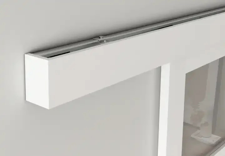 LKM-PVC01 6-Lite Plastic Sliding Barn Door with Handle and Hardware Kit