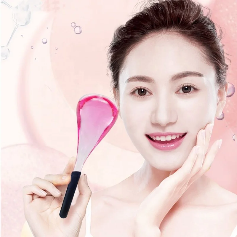Hot Selling Cold Beauty Cryo Stick Skincare Tools Cold Ball Massager Facial Ice Globes Massage Spoon Cooling Liquid Glass Face