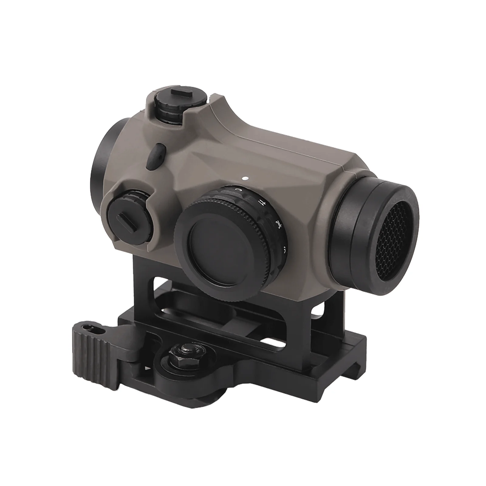 Red Win Compact Red Dot Scope W/ Rubber with Riser Mount Absolute or Lower 1/3 Co-Witness Mantis 1x22 Red Dot Scope