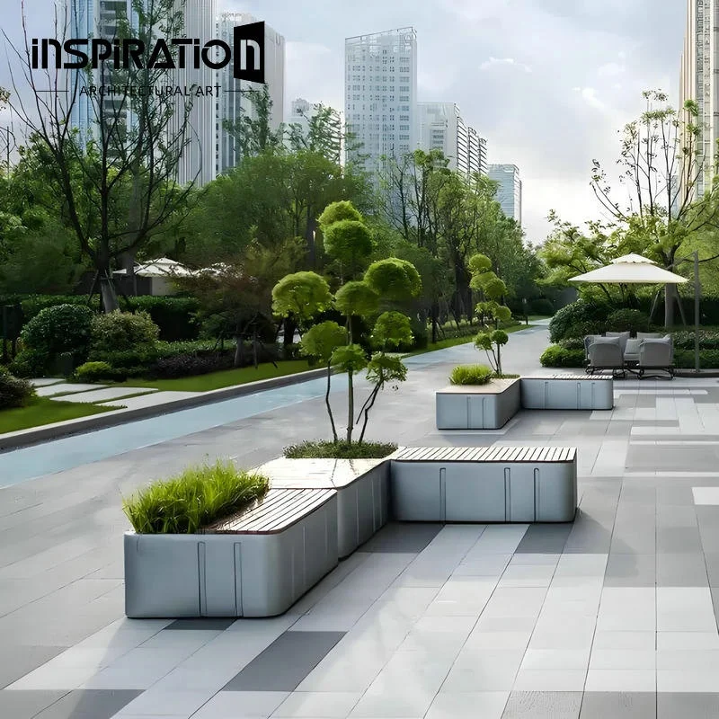 Fiberglass Public Area Benches Waiting Modern Outdoor Park Seating Benches