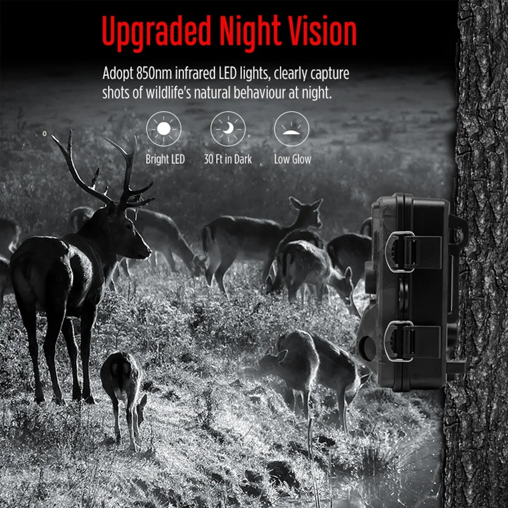 Best Night Vision Hunting Trail Camera 120 Angle Outdoor Wildlife Trail Cameras with 2 inch Screen