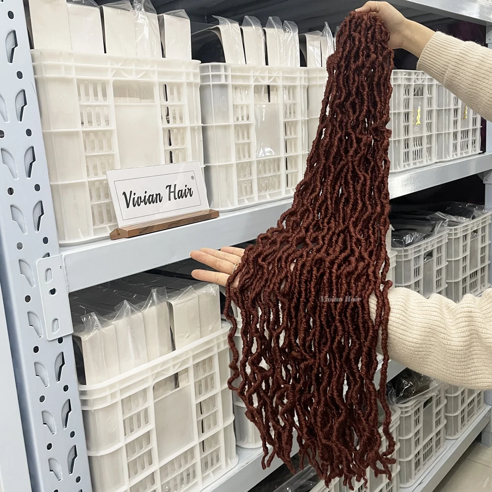 Customized Nu soft locs 18 Inch Ombre Faux Locs goddess Locs Wavy dread locks 36inch Crochet Hair synthetic extensions vendors