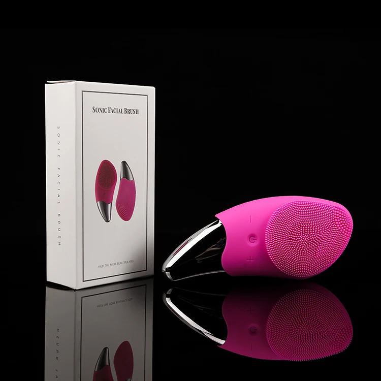 Facial Cleansing Cleaner Face Cleaning Brush Best Private Label New Design Pink Blue Black Color Box Silicone Brush Sonic Brush