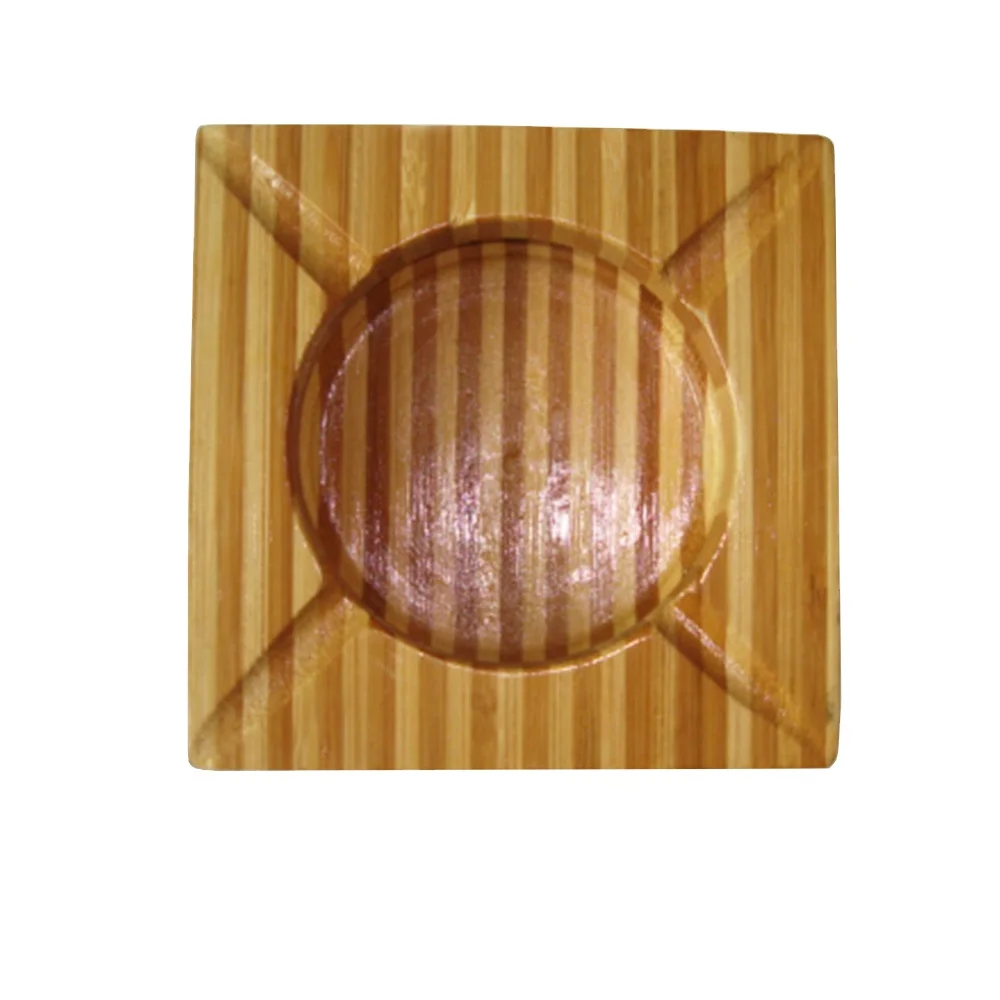 Home Custom Bamboo Wooden Cigarette Ashtray for Indoor and Outdoor