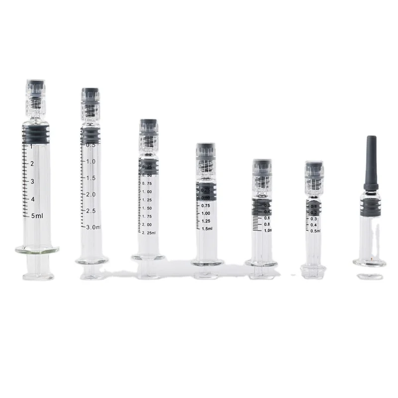 1 ml luer lock borosilicate glass syringe with 14g blunt tip needles