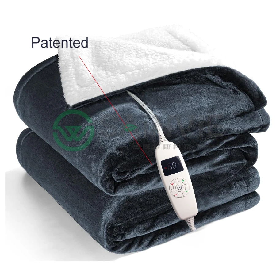 2024 110v custom washable electric throw heated over blanket for bed and winter