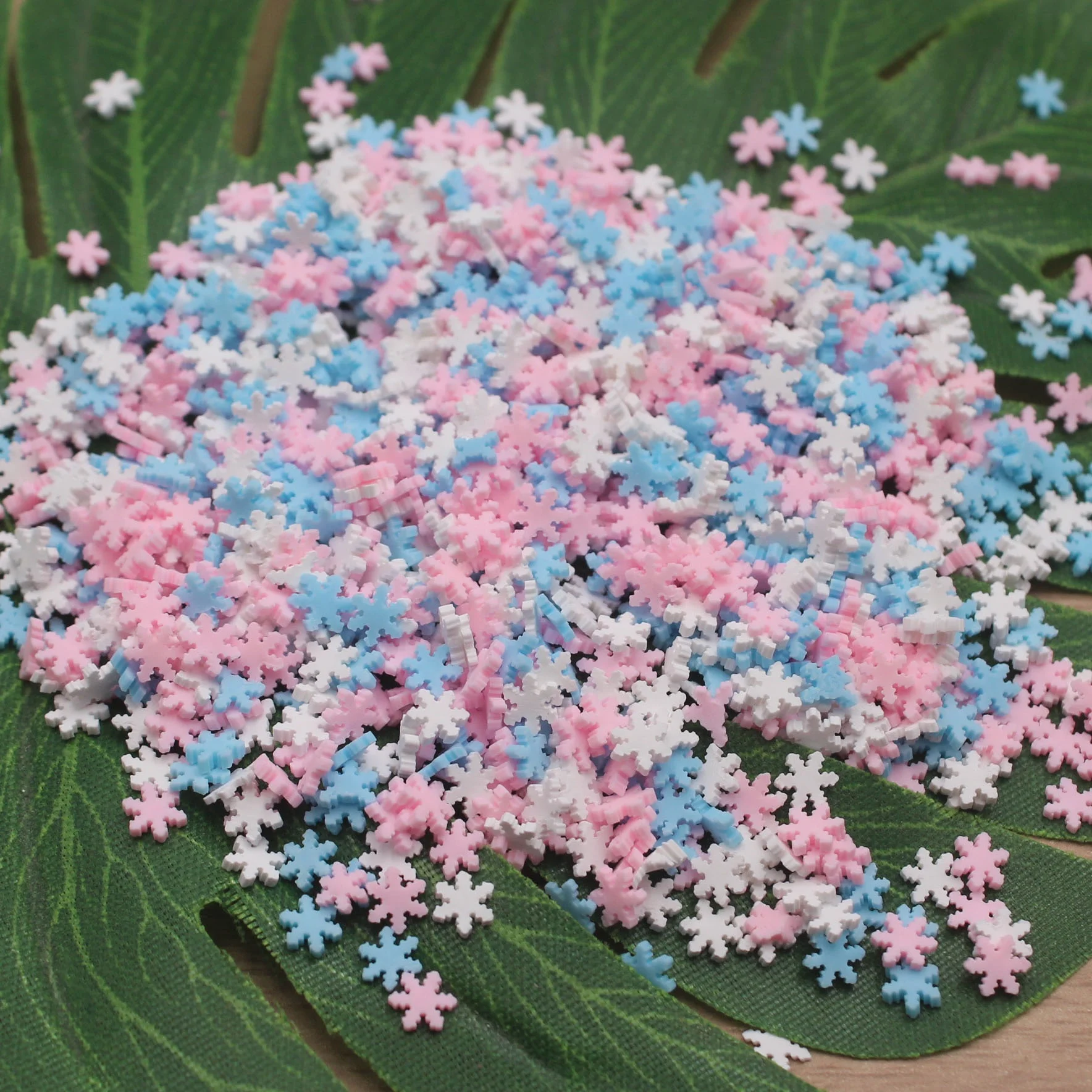 500g 5MM Artificial Snowflake Polymer Clay Slices Sprinkles for DIY Crafts Filling Accessories