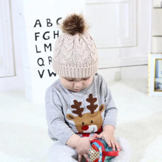 Quality materials Unisex Children Warm Knit Beanies Winter Hat For Kids and Babies