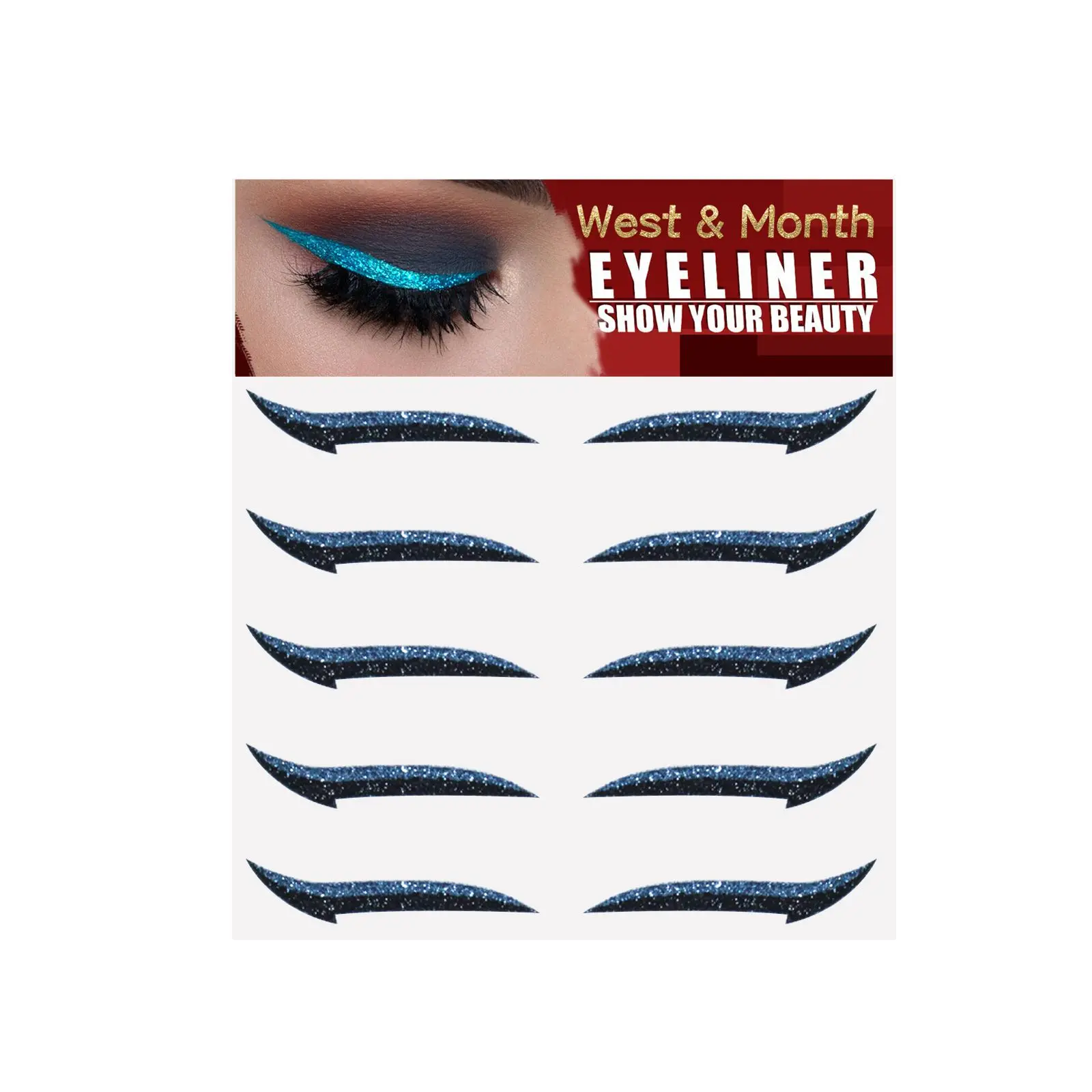Factory Reusable Different Color Shiny Eyeliner Stickers Eyeshadow Fashion Stickers