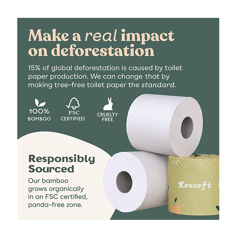 OEM 1-4 ply soft skin customized size and packing embossing coreless big roll bamboo pulp  toilet tissue paper