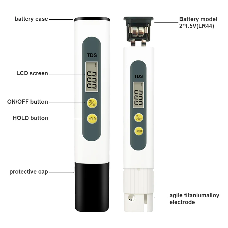 TDS Meter Hold LCD Digital Temp water tester Pen PPM Meter Filter Stick Water Purity Tester