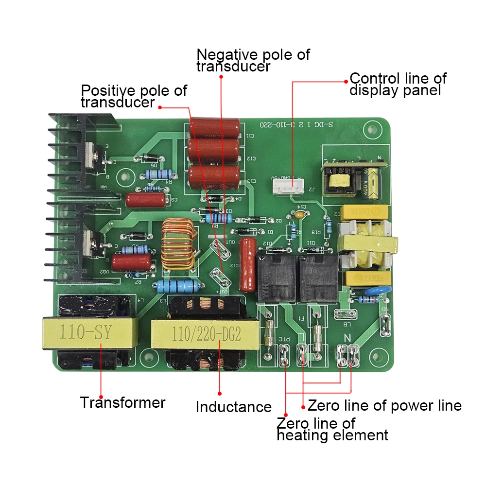 Ultrasonic Piezoelectric Transducer Driver Kit Digital Timer Temperature Control Circuit Board