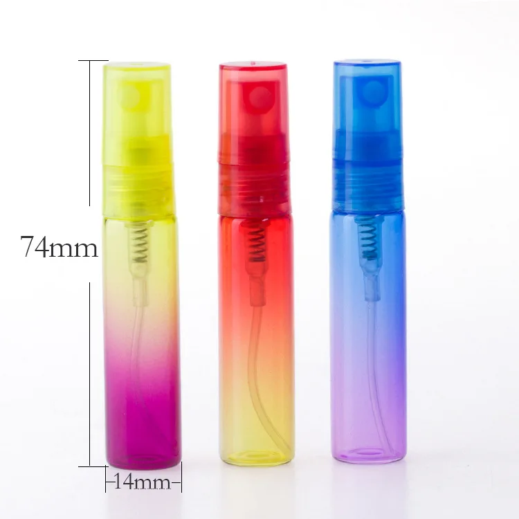 In Stock, 5ml Ombre/gradient Color Perfume Glass Spray Bottle With Bayonet Paper Box Package