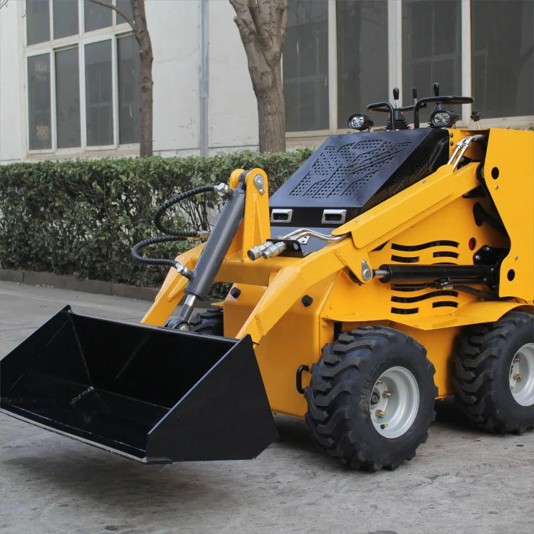 VIFT Factory Price 200kg 300kg Capacity Wheel Type Mini Skid Steer Loader Collocating Buckets Bulldozers Filler Rippers Forks