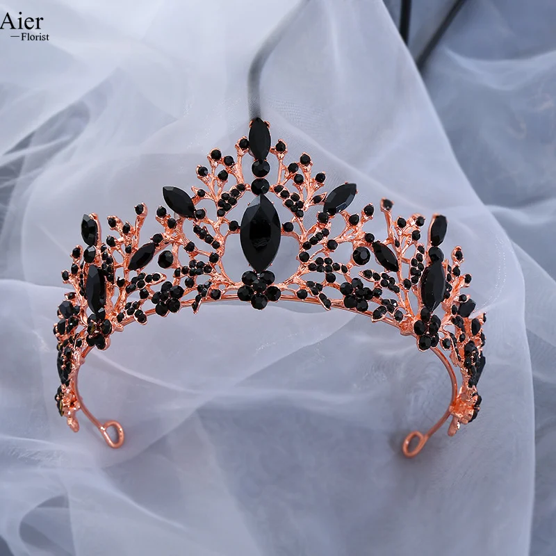 Aierflorist 14.5*7cm Big Size Cheap Alloy Adult Tiara and  Flower Decoration Tiara or Cake Decoration Crown