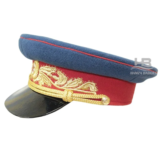 
General military double of the peaked army cap with hand-embroidered designs 