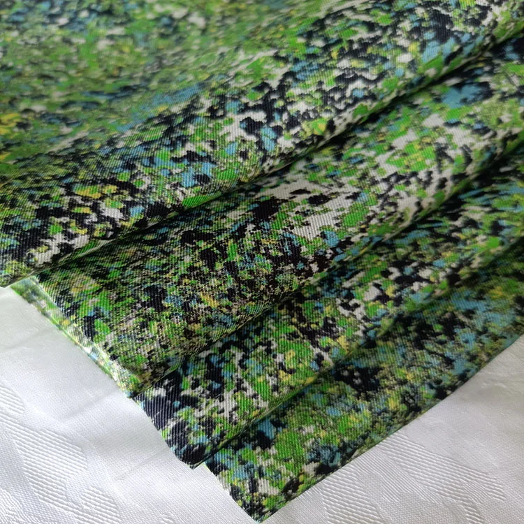 Custom  Digital Prints Twill  Viscose Silk   Fabric For Garments