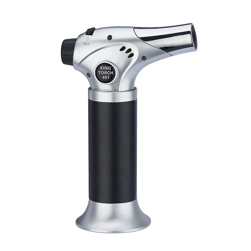 Kitchen Metal Butane Gas Flame Lighter Large Burner Flashlight Lighter Jet House Flame Treatment Gun For BBQ Cooking Tools