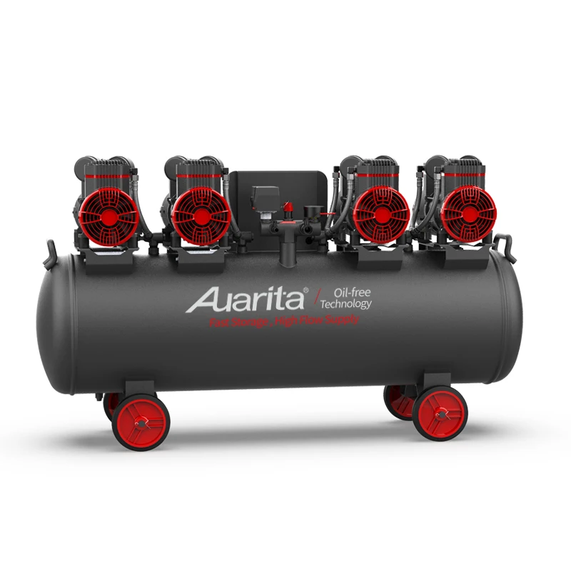 AC 220v 60hz Silent Air Compressor 120liter Tank 4hp 4 Piston Air Compressor Oil Free