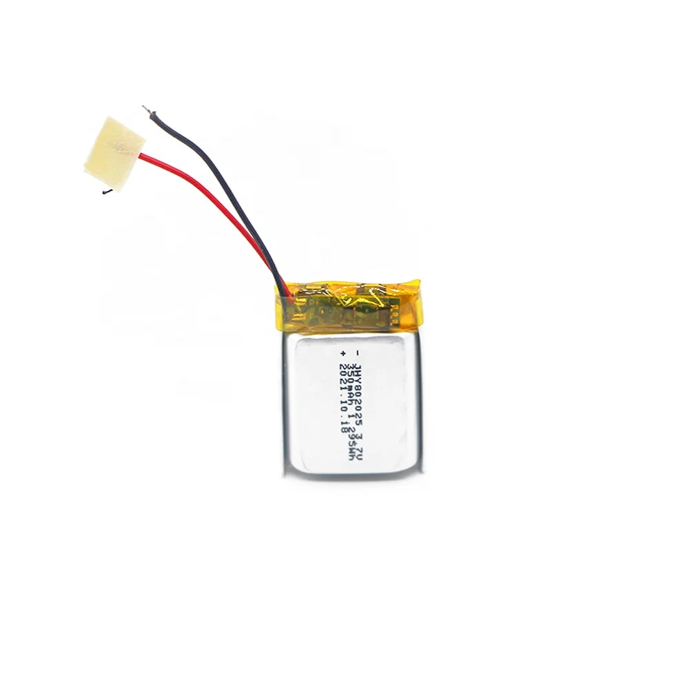 New design JHY lithium polymer battery 802025 3.7v 350mAh with protection board