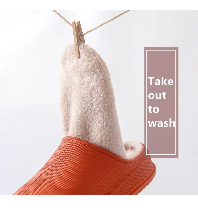 Customized Color LOGO EVA Material Waterproof Winter Women Warm Home Slippers with Memory Foam