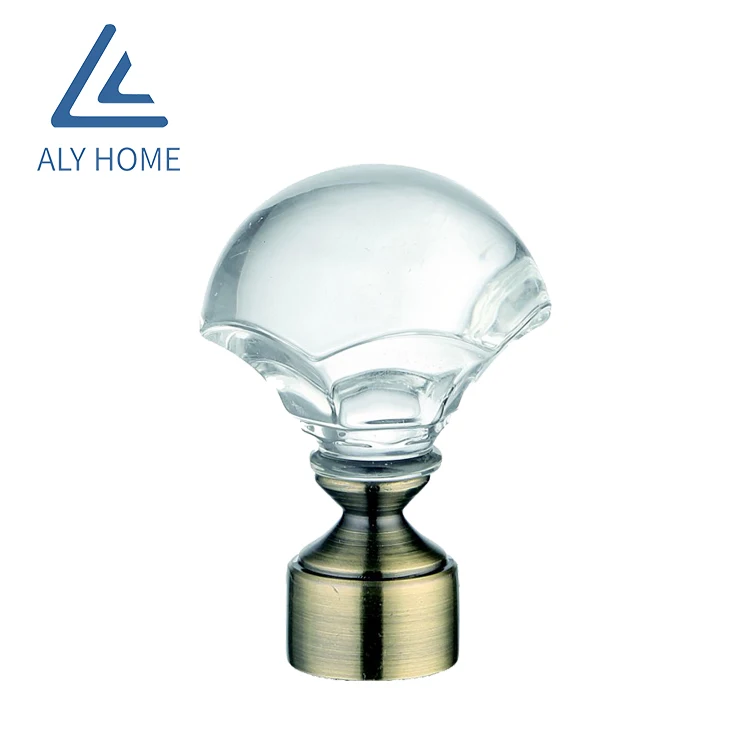 ALY HOME crystal glass curtain rod curtain finial in golden ceramics curtain rod finials accessories decorative
