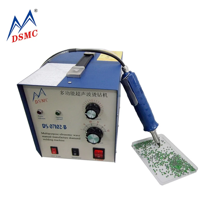 
DS 07102 ultrasonic hot fix rhinestone setting machine crystal rhinestone applicator fixing machine 