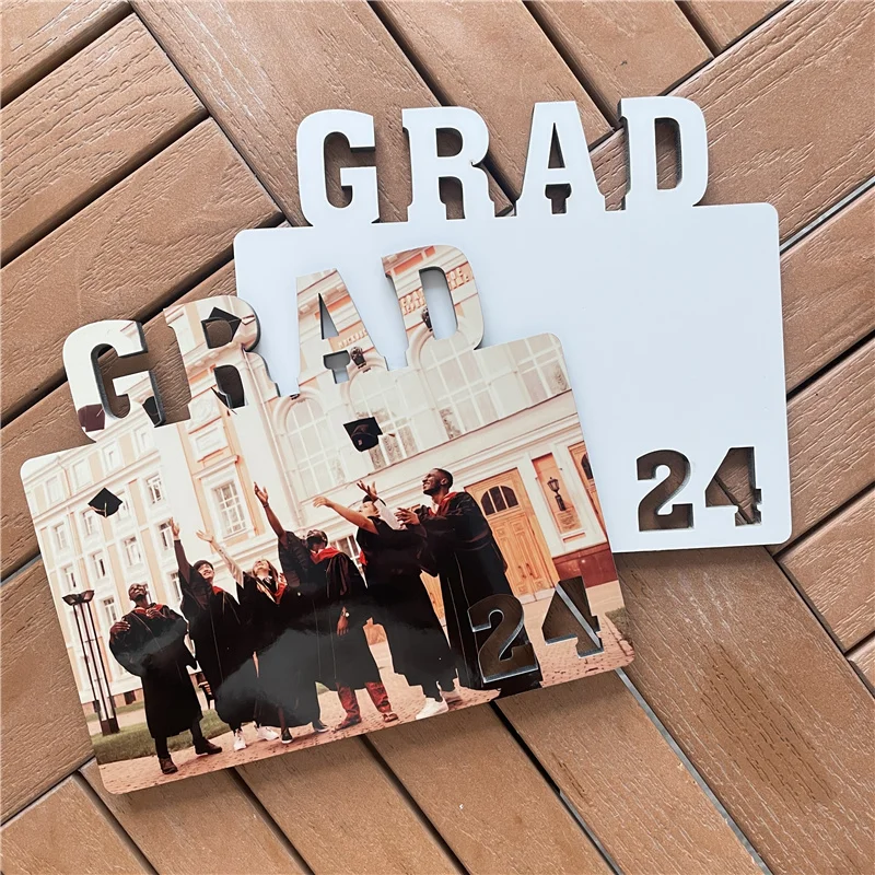 MDFSUB graduation production 5mm grad&2024 sublimation photo frame  Sublimation Graduation plaques MDF Grad&24 photo frame