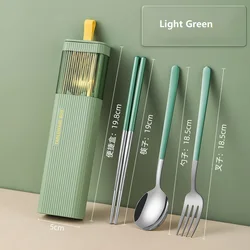 Portable Picnic Spoon Fork Sets with Box Luxury Food Tableware Flatware Set Western Stainless steel Cutlery Set