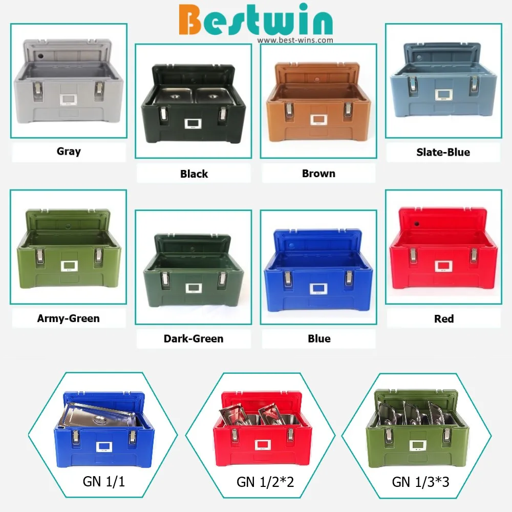 Catering Supplies Plastic PE Top Loading Insulated Food Container Thermal Carrier for GN Pan