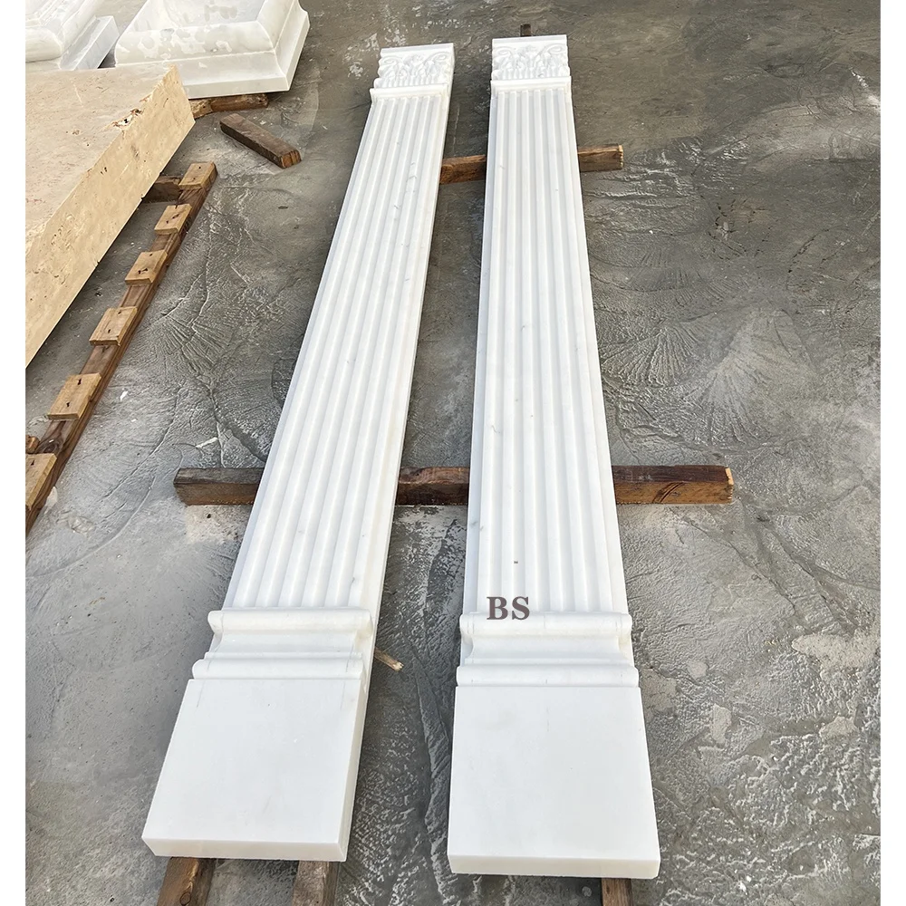 european style stone white marble round roman pillar column head designs