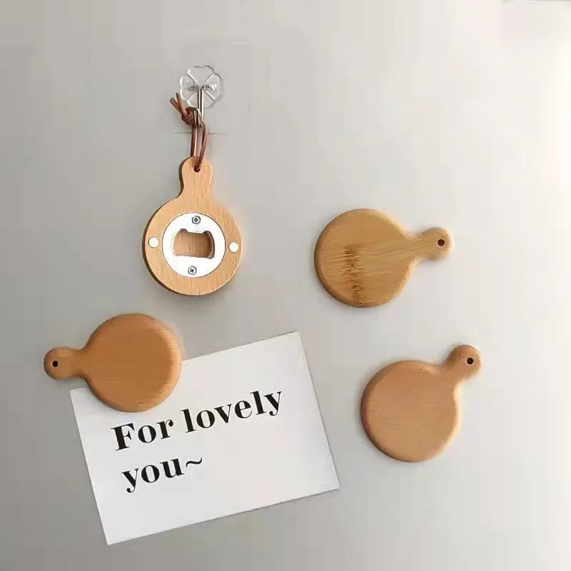 2022  wholesale  new design wood fridge magnets bottle opener  custom fridge magnet