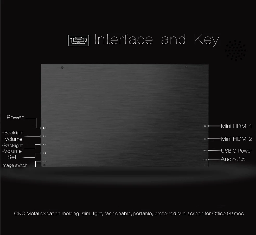 
Factory 4k Portable monitor 17.3 inch built-in battery full HD with Type-C USB for expand mobile PC laptop game second screen 