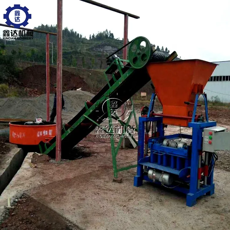 Semi-automatic Hydraulic Press QMJ4-35B Fixed Cement Hollow Concrete Paving Interlock Block molding Brick Making Machine price