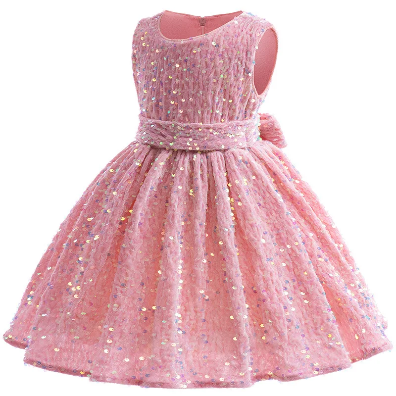Baby Girls Wedding Birthday Party Gown Costumes Red Green New Years Kids Sequin Princess Christmas Dress