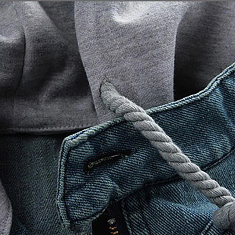 Fashion Detachable Men Hooded Denim Jacket Long Sleeve Man Outdoors Casual Jeans Jackets Quilted Jacket for Winter Cotton 2 Pcs