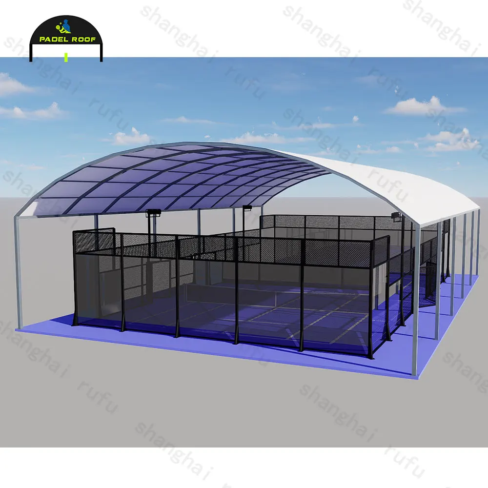 Outdoor Paddle Tennis Court Sports Modular Cancha De Padel Tent Structure Insulated Padel Tennis Court with Cover Roof