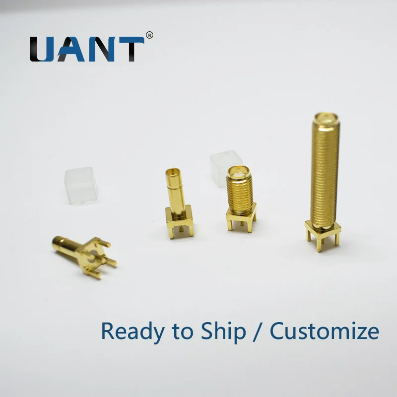 SMB male plug PCB straight mounted RF connector