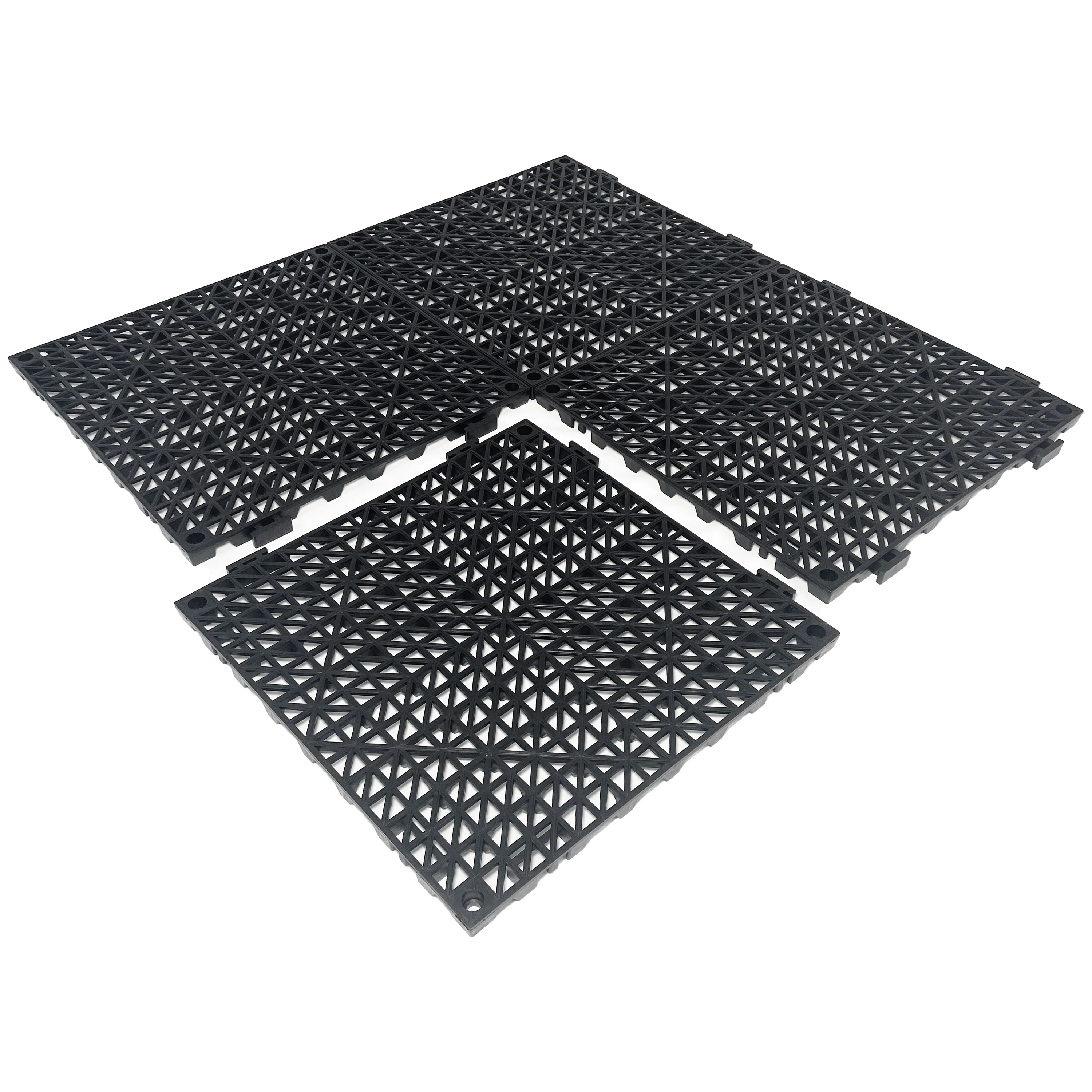 Drain Pool Shower Bath Kitchen Cushion Tiles PVC Waterproof Non Slip Tile Flooring Inter  locking Drainage Mat
