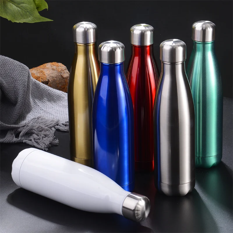 Thermo Insulated Double Wall  high grade stainless steel coke cans 500 ml drink water bottles custom logo sport
