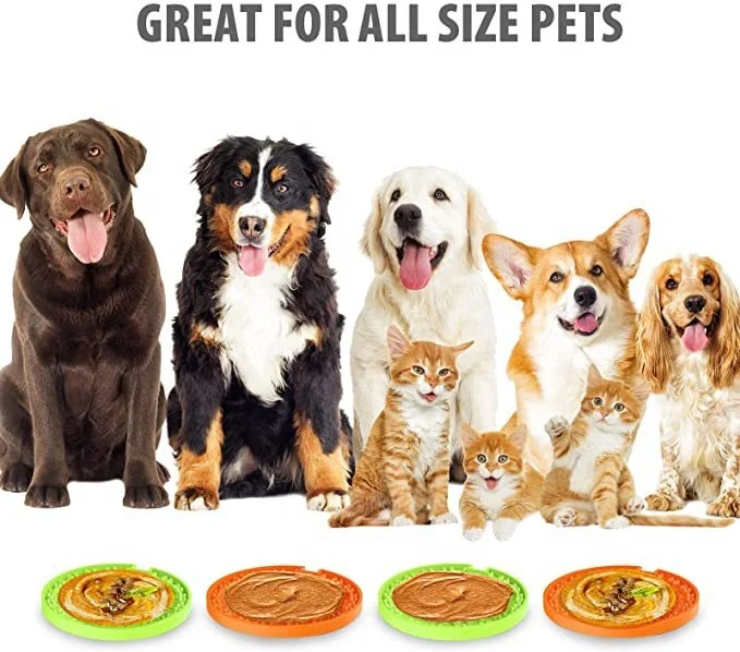 Custom Food Grade Durable Pet Bathing Grooming and Training Suction Slow Feeder Licking Pad Silicone Dog Lick Mat